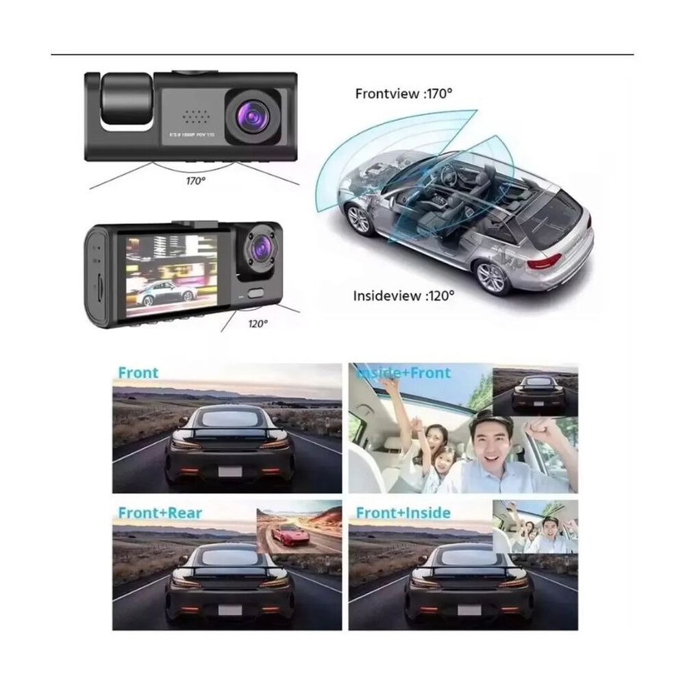 C&aacute;mara Para Auto Dash Cam Full Hd Rotativa Grabadora Dvr image number 1.0