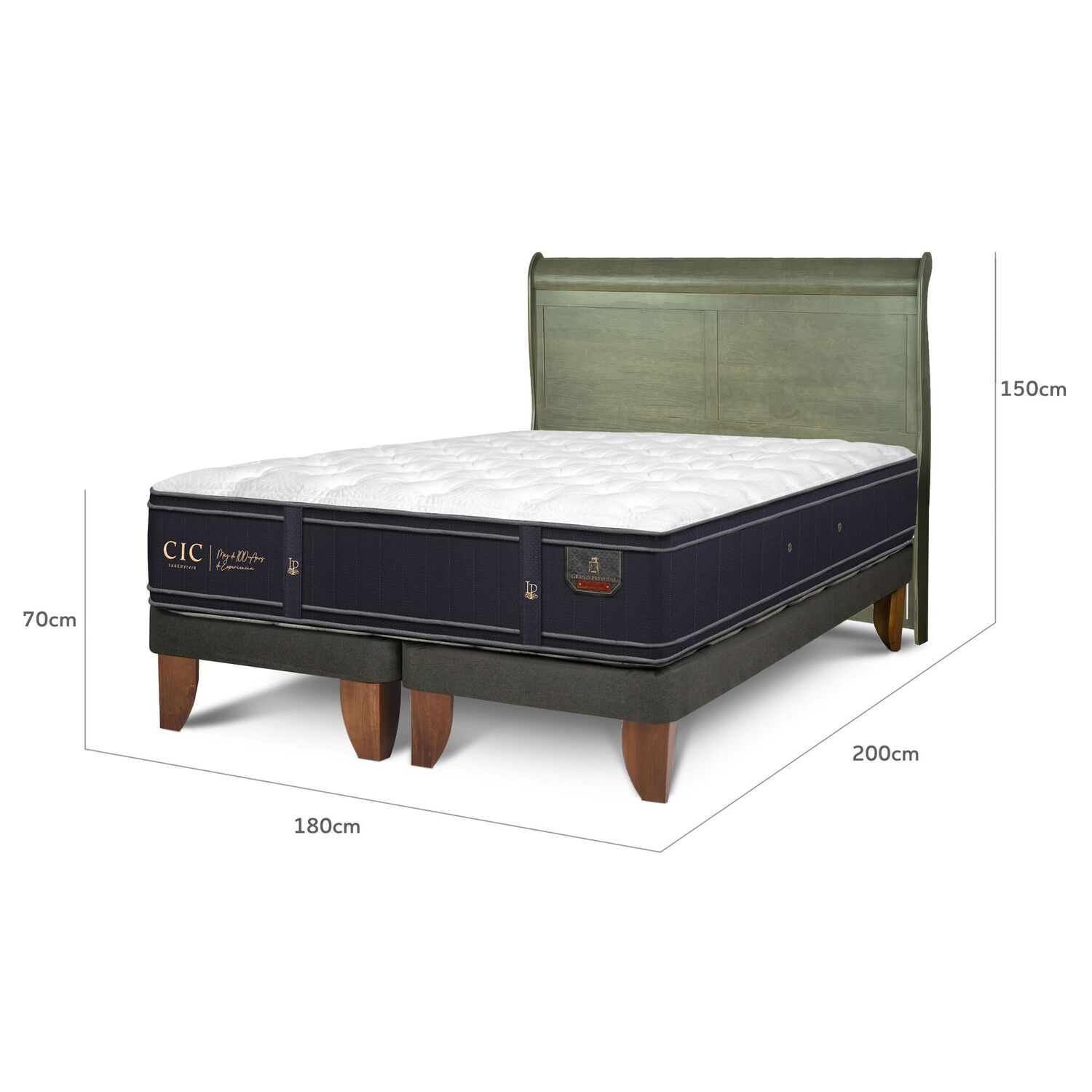 Cama Europea Cic Linea Premium / King / Base Dividida + Respaldo image number 2.0