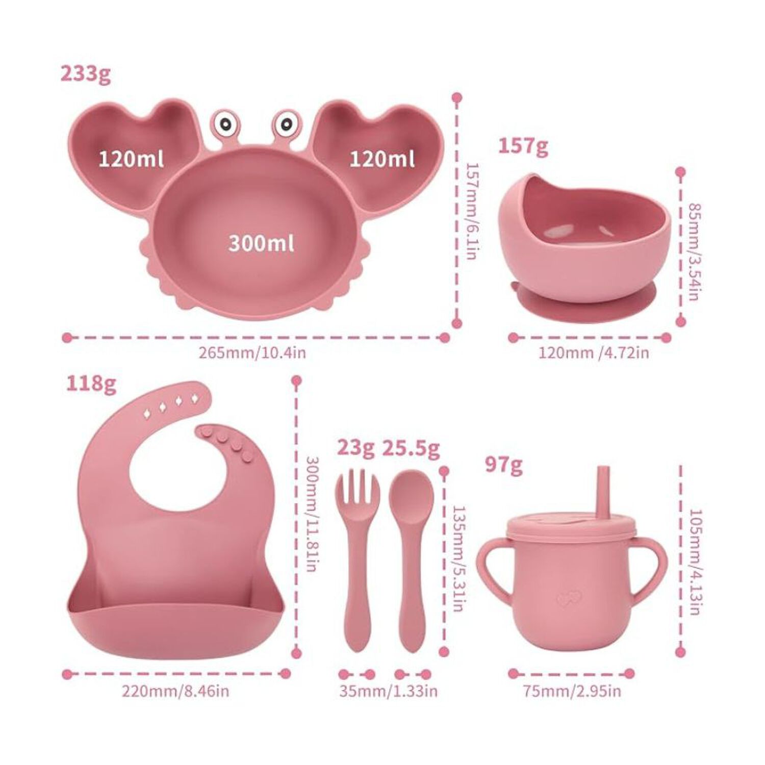 Set Alimentacion Bebe Silicona Plato Cangrejo image number 1.0