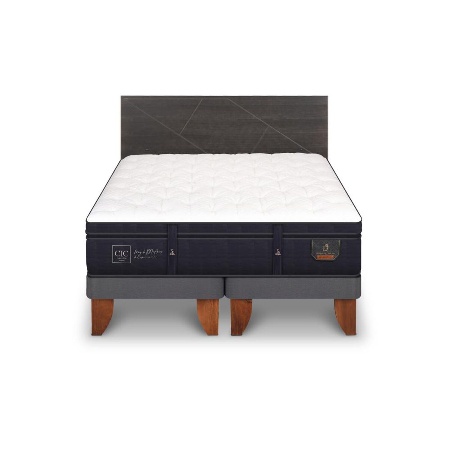 Cama Europea Cic Super Premium / 2 Plazas / Base Dividida + Respaldo image number 0.0