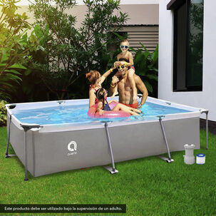 Piscina Con Filtro 3701 Litros 65x207x300 Cm Gris Piscina Con Filtro 3701 Litros 65x207x300 Cm Gris