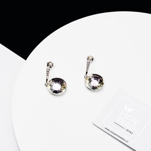 Aros Paris Plata Italiana 925 Y Cristales Genuinos Vitral Light