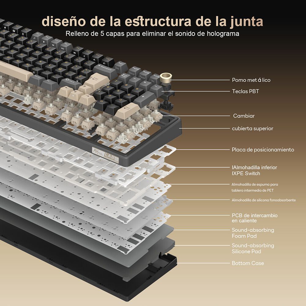 Teclado Mec&aacute;nico Rk R98pro Phantom 98% Espa&ntilde;ol Royal Kludge image number 6.0