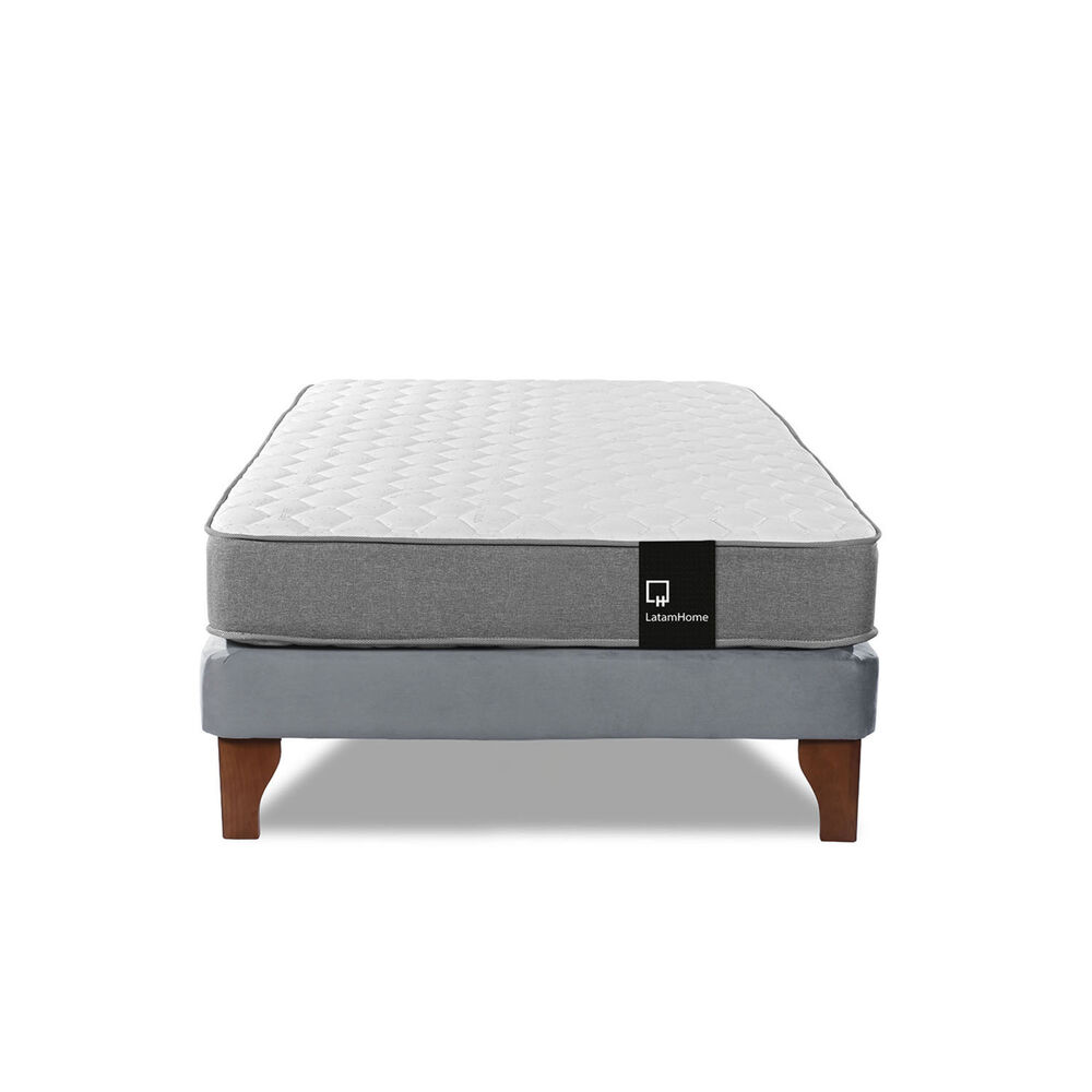 Cama Europea Zen Best 1.5 Plaza Tela Velvet Gris image number 3.0