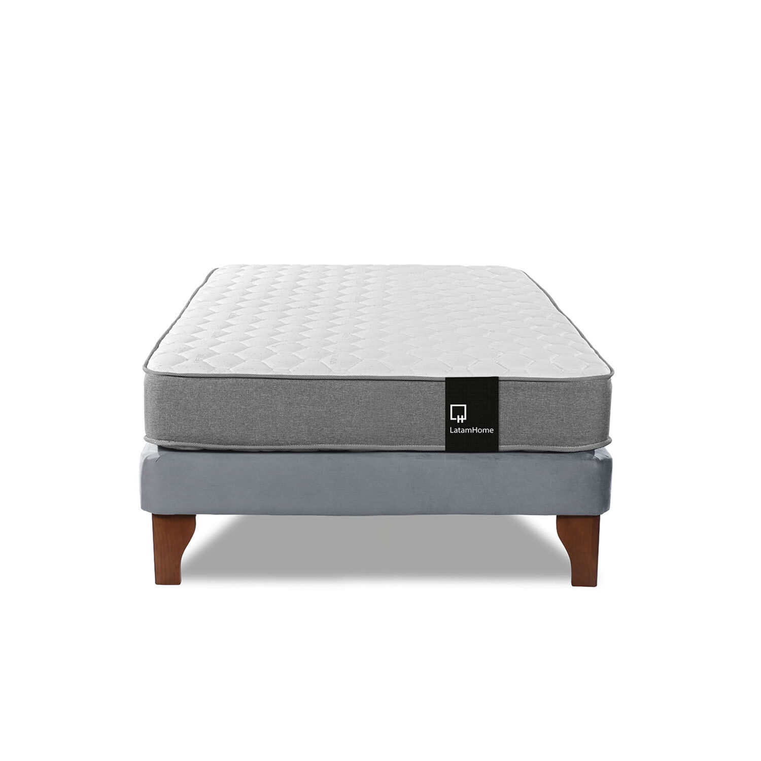 Cama Europea Zen Best 1.5 Plaza Tela Velvet Gris image number 3.0