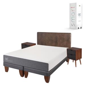 Cama Europea Cic Smart / 2 Plazas / Base Dividida + Set De Maderas