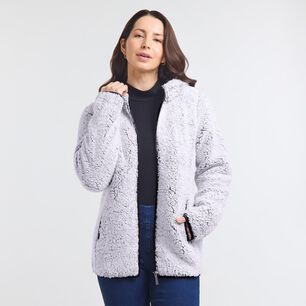 Chaqueta Sherpa Melange Cuello Alto Con Capucha Mujer Geeps