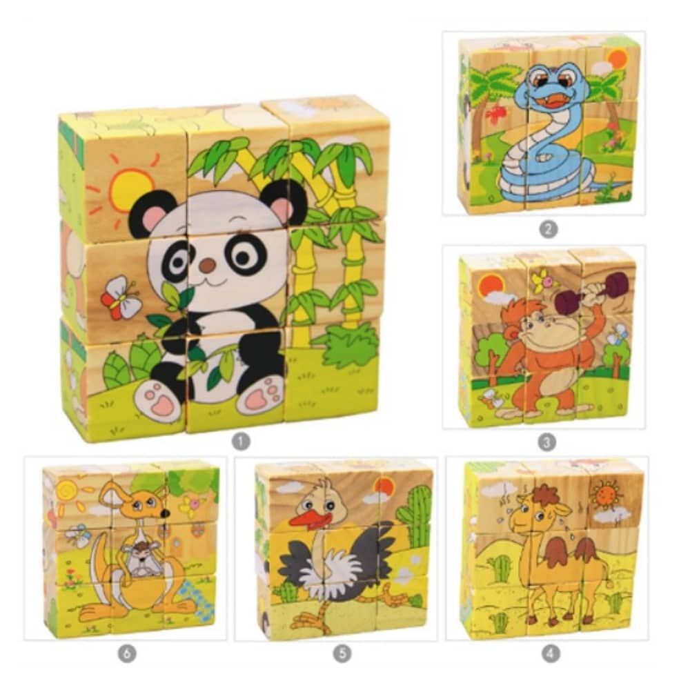 Cubos Rompecabezas Puzzles De Madera 6 Juegos En 1 Ni&ntilde;os image number 4.0