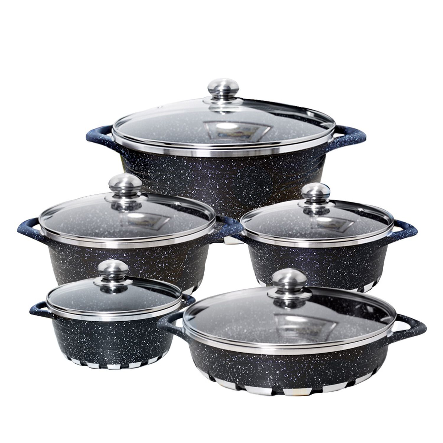 Bater&iacute;a Cocina 10 Piezas Altas Granito Antiadherente Negra image number 9.0