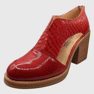 Zapato Abierto Croco Rojo