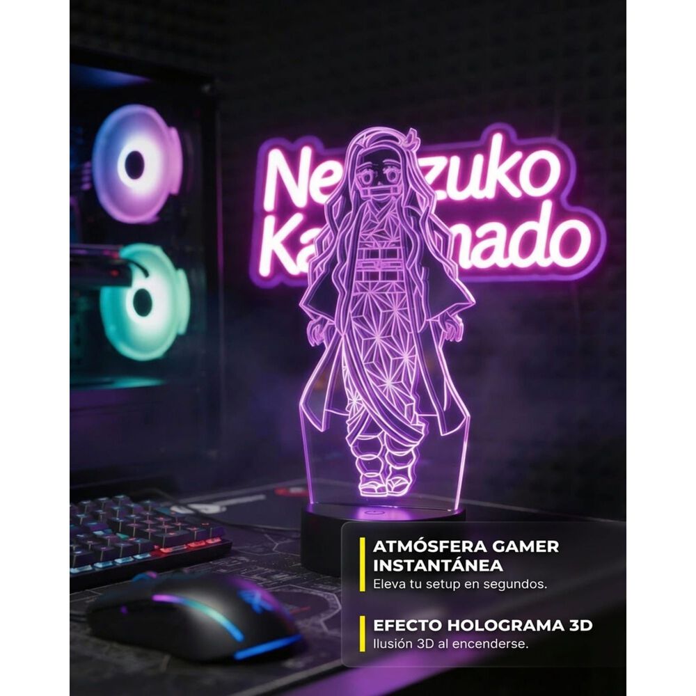 L&aacute;mpara 3d Nezuko Anime- Kimetsu No Yaiba image number 4.0