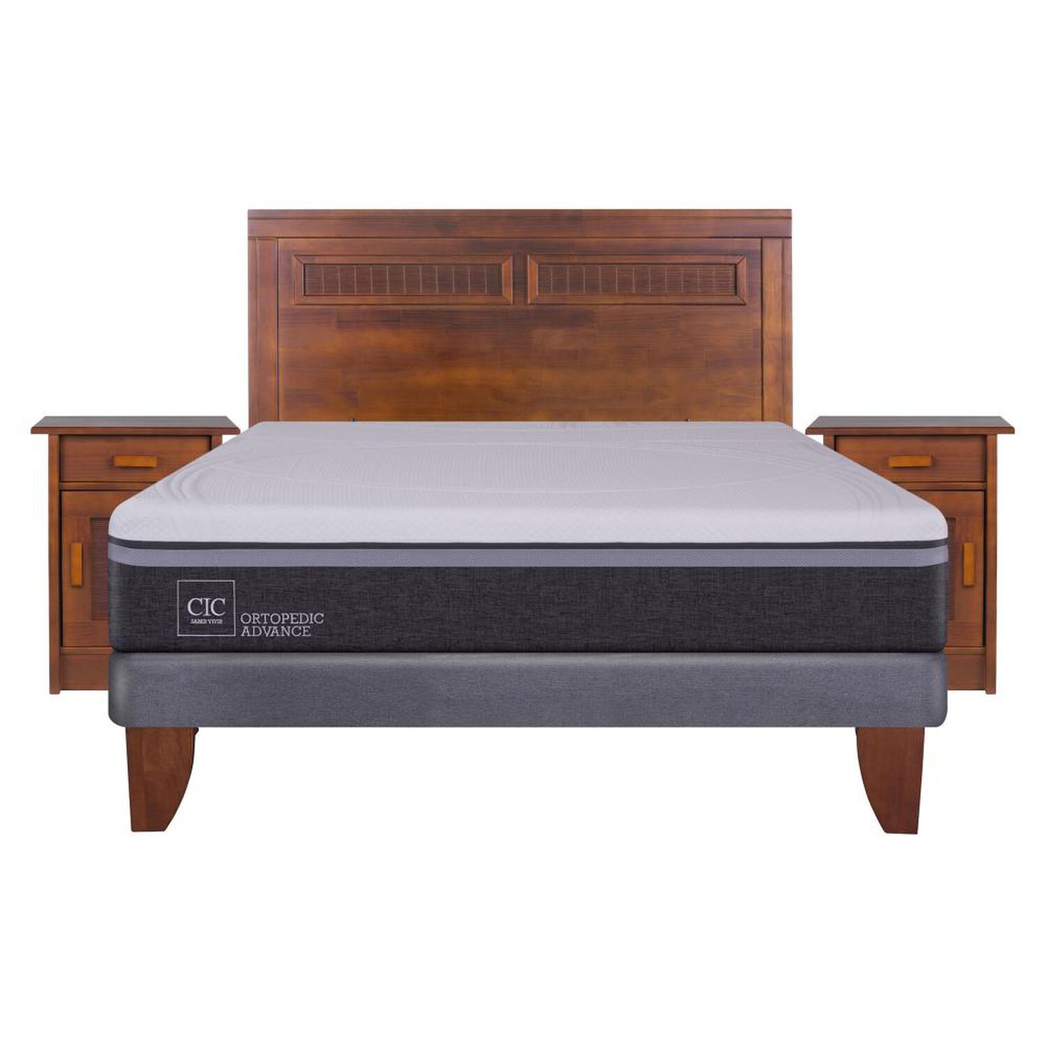 Cama Europea Cic Ortopedic Advance / 2 Plazas / Base Normal  + Set De Maderas image number 0.0