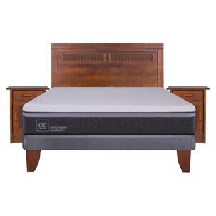 Cama Europea Cic Ortopedic Advance / 2 Plazas / Base Normal  + Set De Maderas