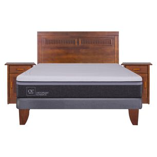 Cama Europea Cic Ortopedic Advance / 2 Plazas / Base Normal  + Set De Maderas
