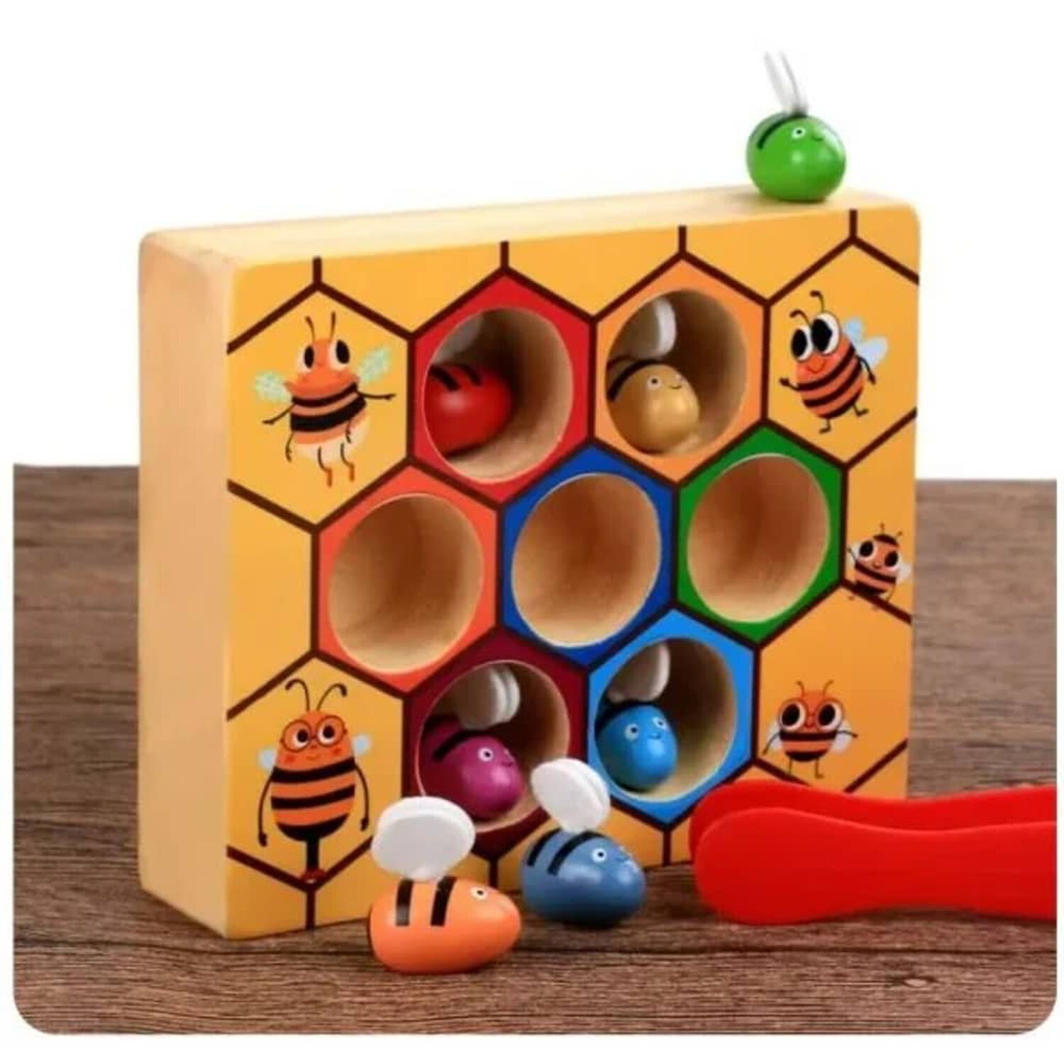 Juego De Abeja Juguete De Madera Montessori image number 2.0
