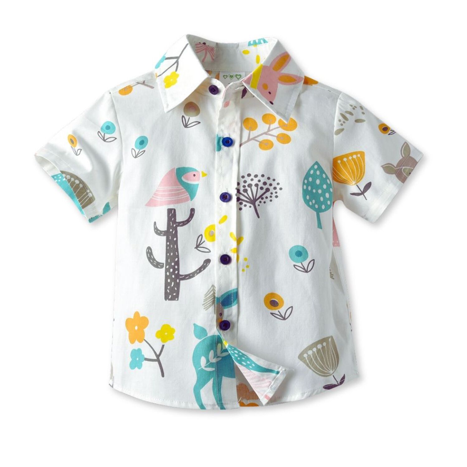 Conjunto De Vestir Ni&ntilde;o Camisa Con Estampado Y Pantal&oacute;n Corto 9 Meses A 4 A&ntilde;os Animal Cartoon image number 1.0