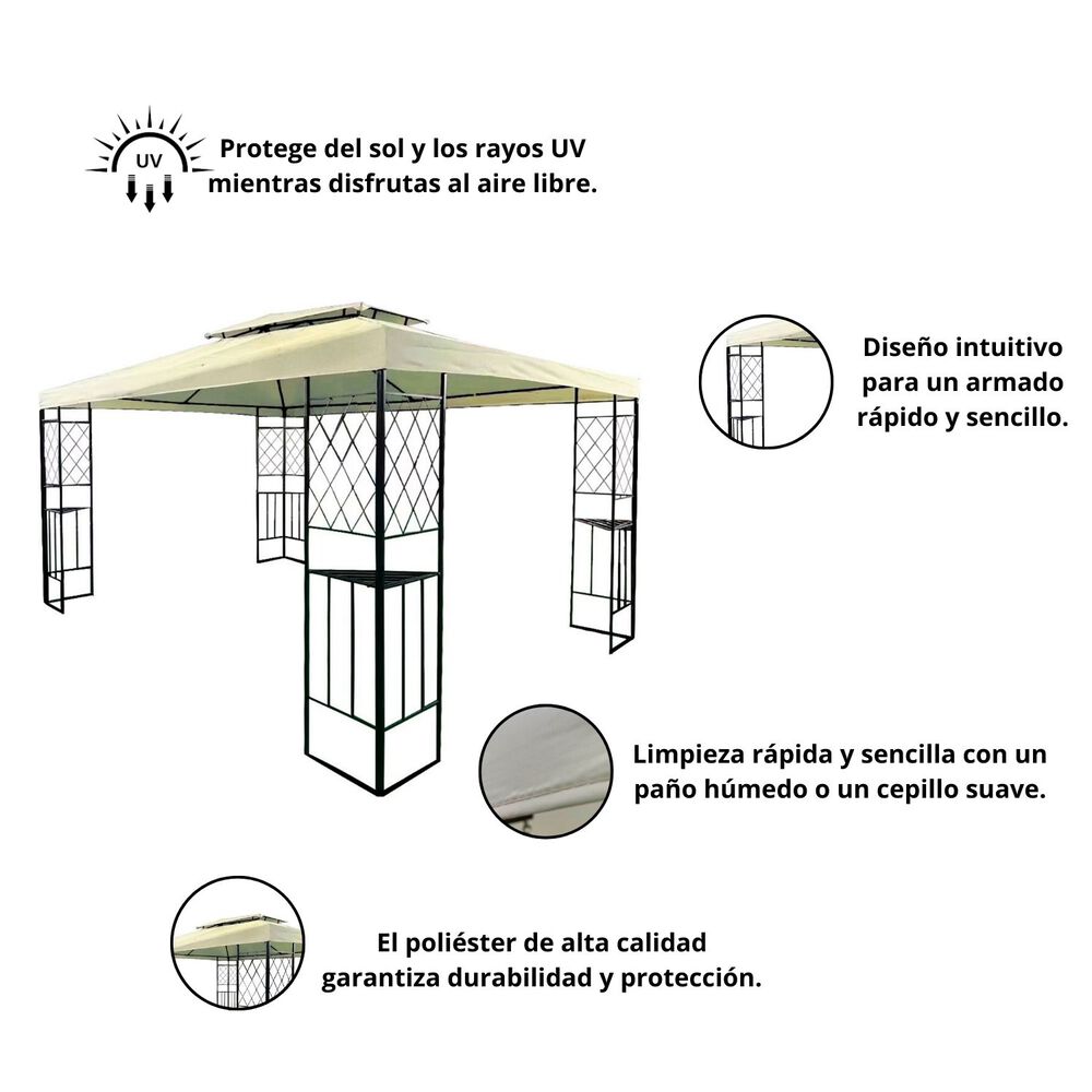 P&eacute;rgola Bahia Inglesa 3x4mt Marfil image number 1.0