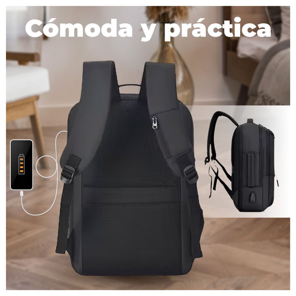 Mochila Ejecutiva Hombre Mujer Antirrobo Impermeable Con Puerto Usb image number 3.0
