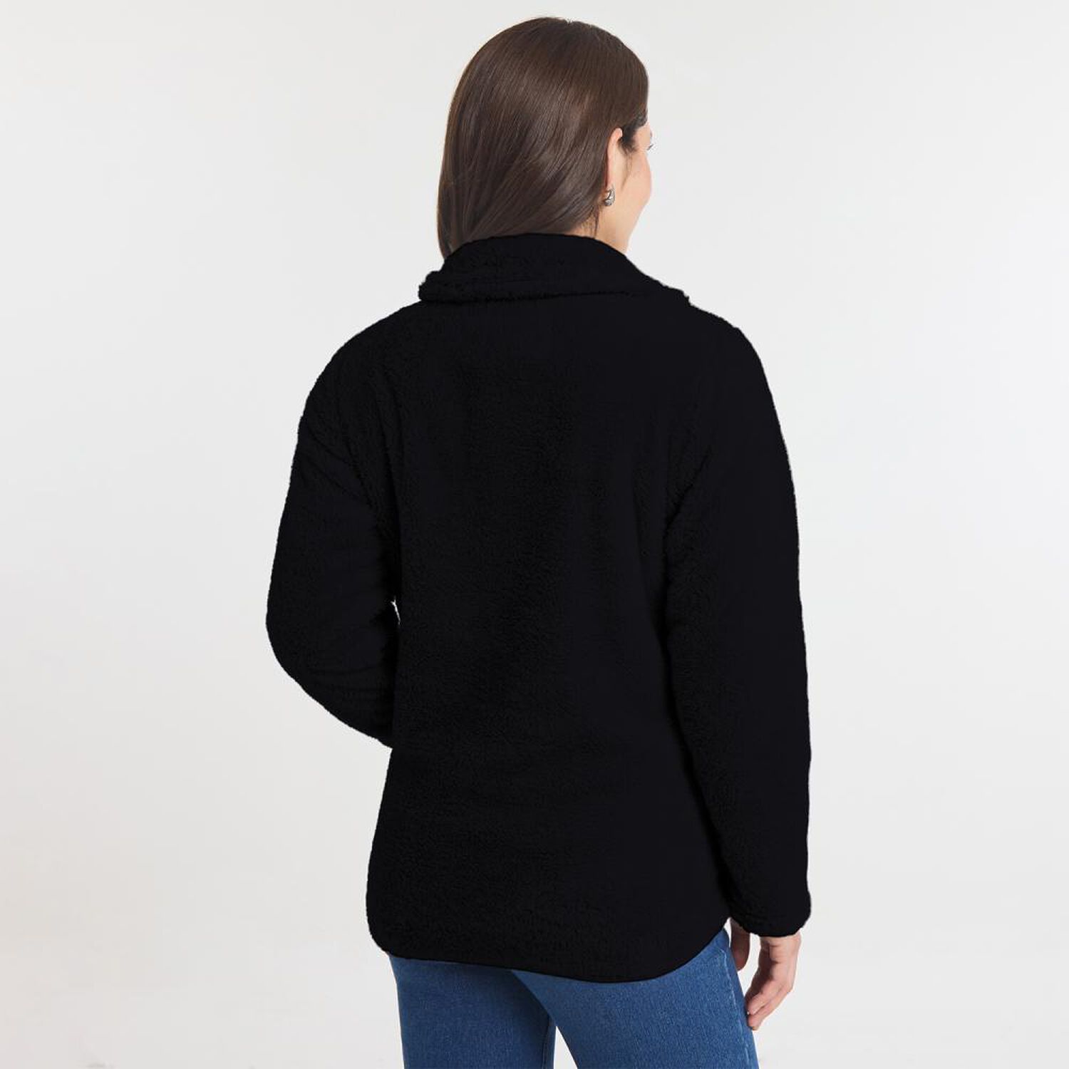 Poler&oacute;n Regular Fleece Cuello Alto Medio Cierre Mujer Geeps image number 1.0