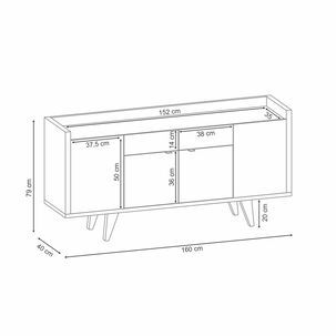 Buffet Sinfonía Off White Cinamomo 160x79x40 Cm