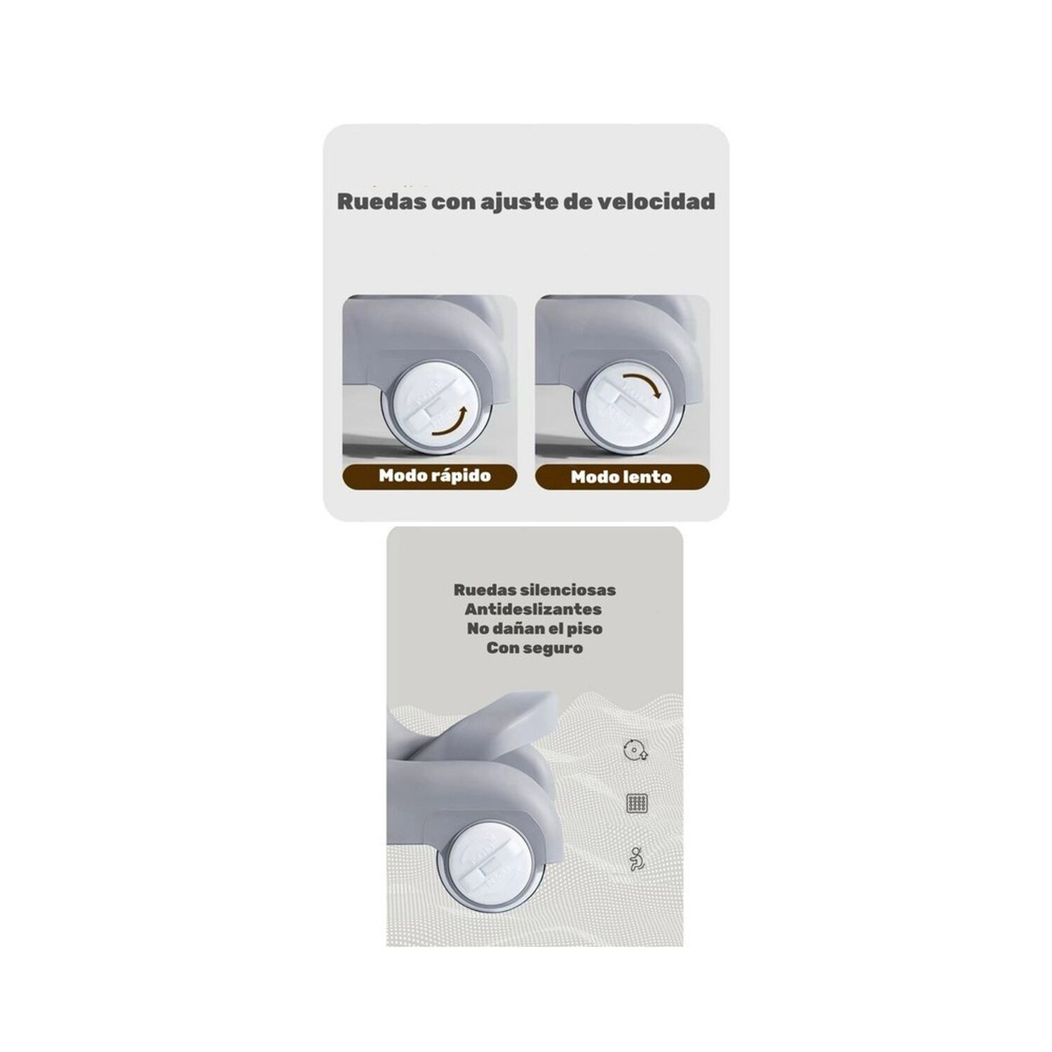 Andador Caminador 5 En 1 Con Apoya Pies Lubabycas Gris image number 5.0