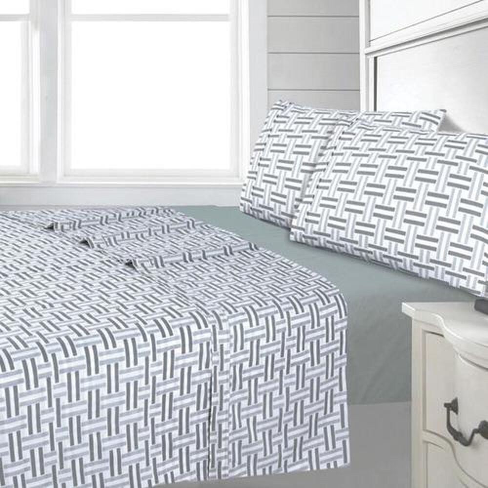 Sabana Andes 144 Hilos Estampada Geometrico Gris 2 Plazas image number 0.0