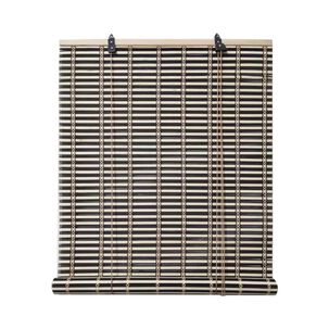 Cortina Persiana Roller Enrollable Bamb&uacute; Negro Beige 120x180 Cm