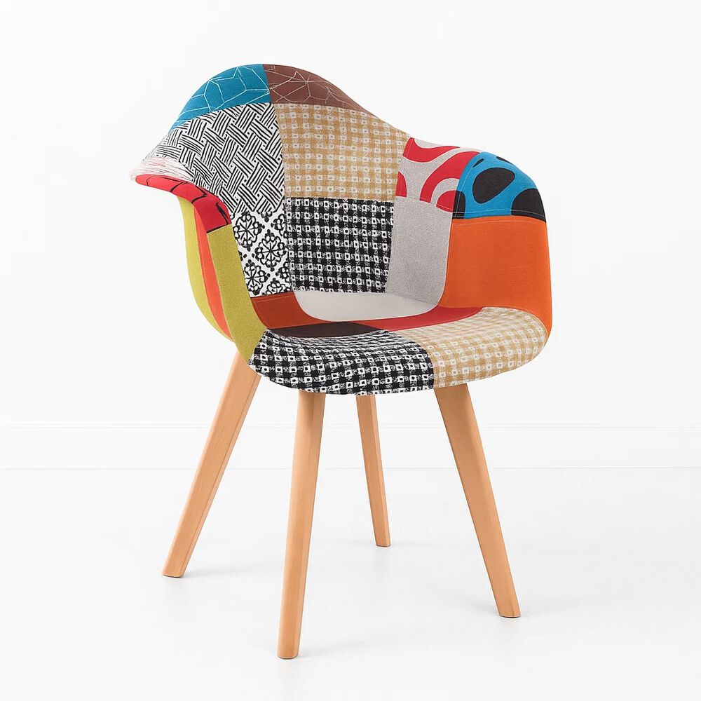 Butaca Sitial Patchwork Acolchado Wood - Naranjo image number 0.0