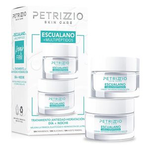 Set Crema Antiedad D&iacute;a Y Noche Escualano + Multip&eacute;ptidos Petrizzio