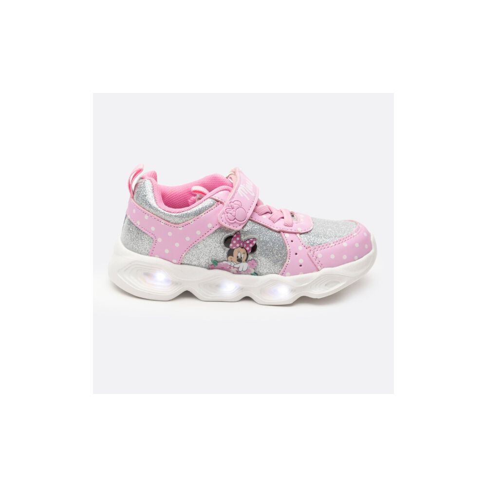 Zapatilla Con Luces Niña Lunares Minnie Rosado Disney image number 0.0