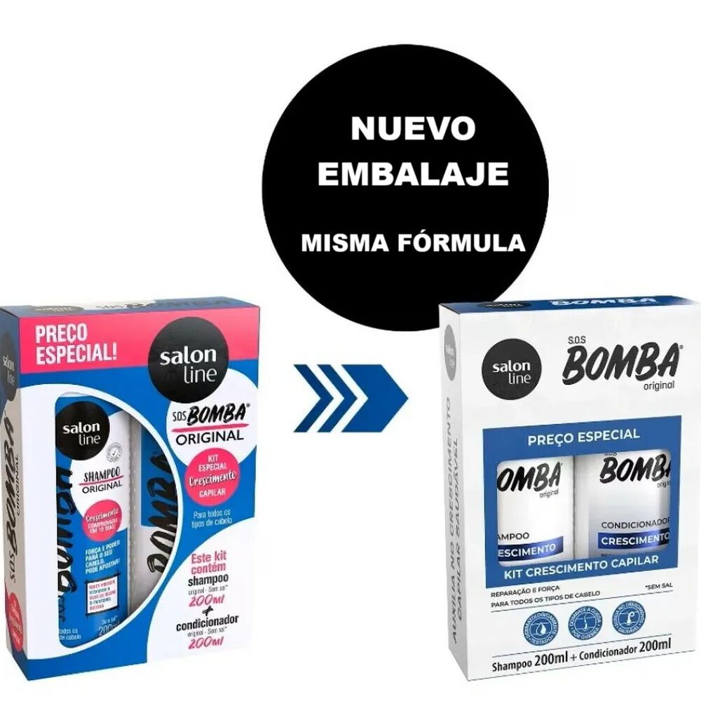 Kit Shampoo + Acond Sos Bomba Original 200 Ml Salon Line image number 2.0
