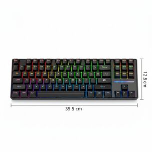 Teclado Gamer Sk16 Qwerty Con Luz Rgb 87 Teclas Mecanico