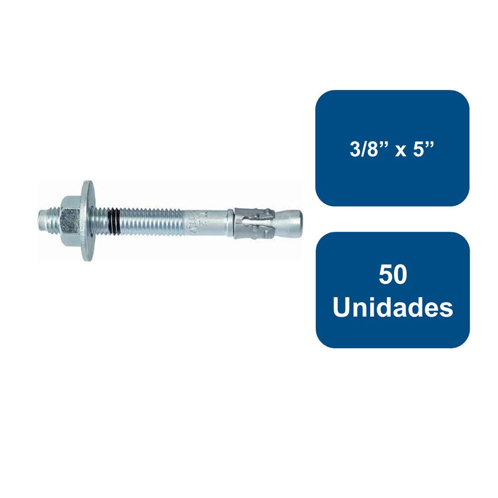 Perno Anclaje 3/8" X 5" 50un. - Anclajes image number 0.0