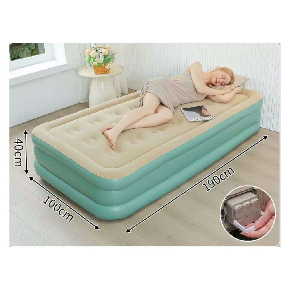 Colchon Inflable Individual Verde 190x100x40cm image number 1.0