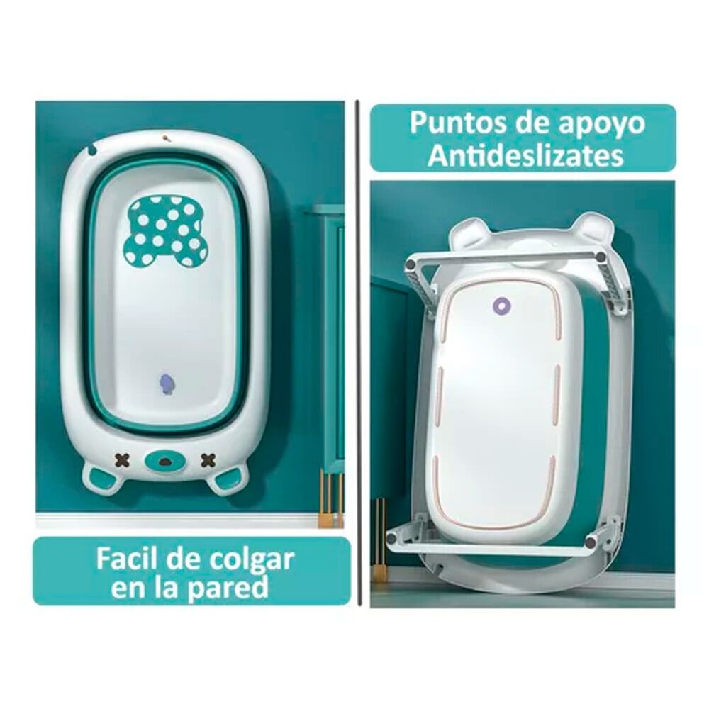 Tina Bebe Ba&ntilde;era Plegable Dise&ntilde;o De Oso Con Term&oacute;metro image number 5.0