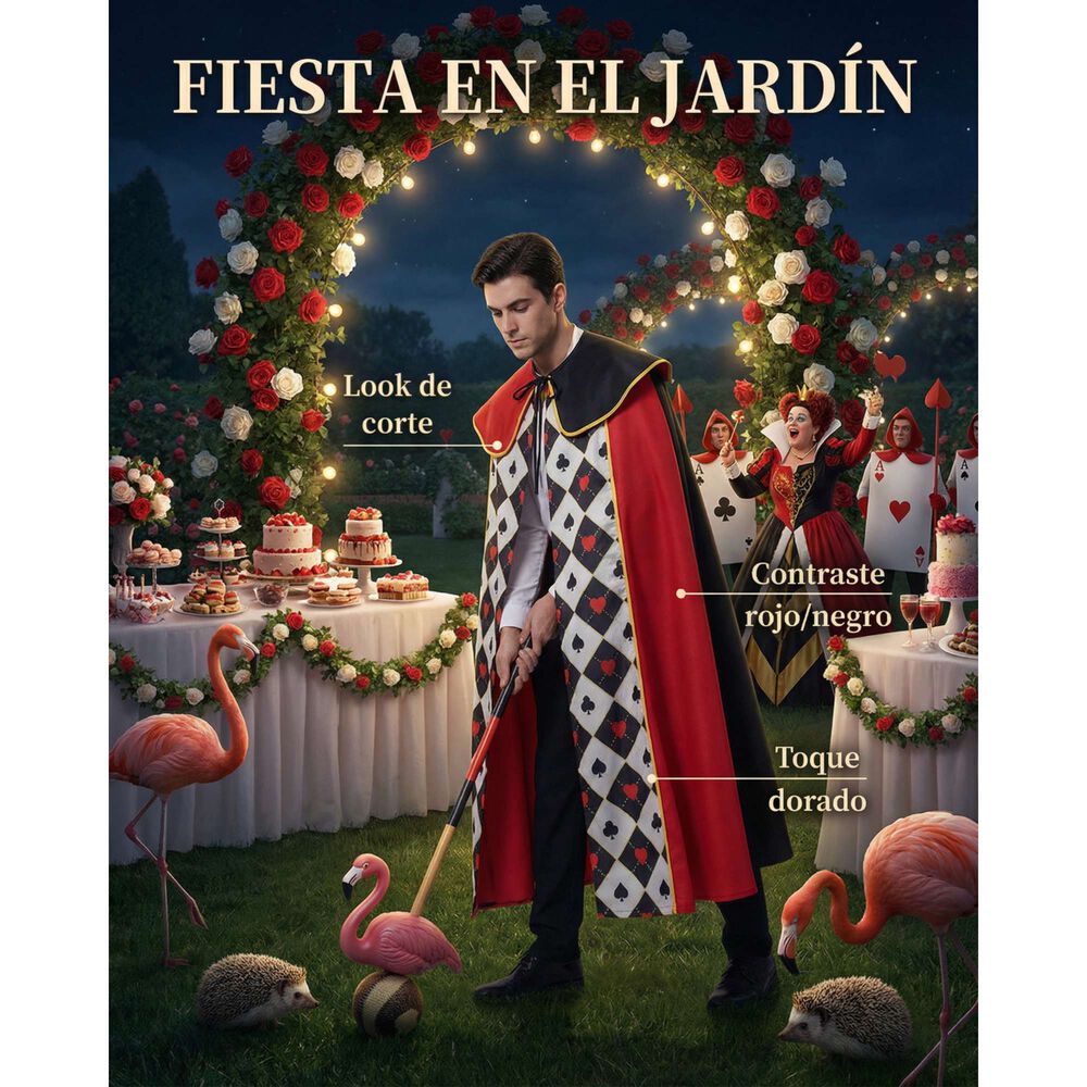 Disfraz T&uacute;nica Reina De Corazones Inspirada En Alicia En El Pa&iacute;s De Las Maravillas Para Cosplay Halloween Y Fiestas Tem&aacute;ticas image number 5.0