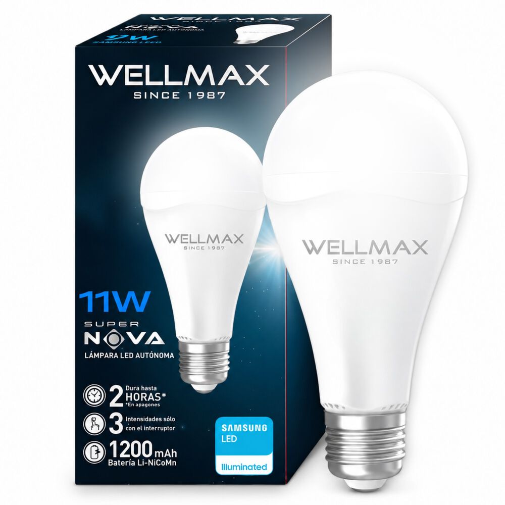 Ampolleta Led Recargable 11w Con Chip Led Samsung Super Nova image number 0.0