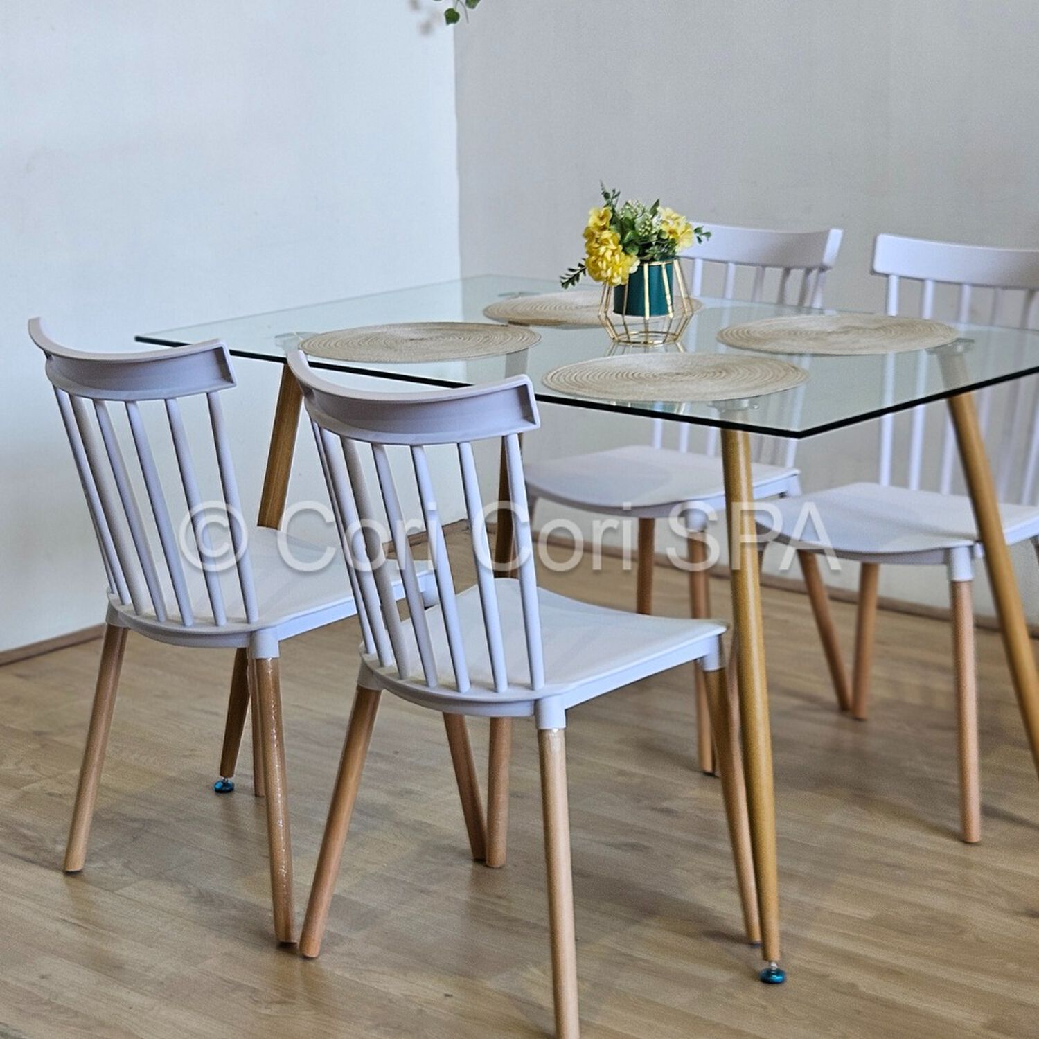 Comedor Vidrio Templado 120x80cms + 4 Sillas Windsor image number 0.0
