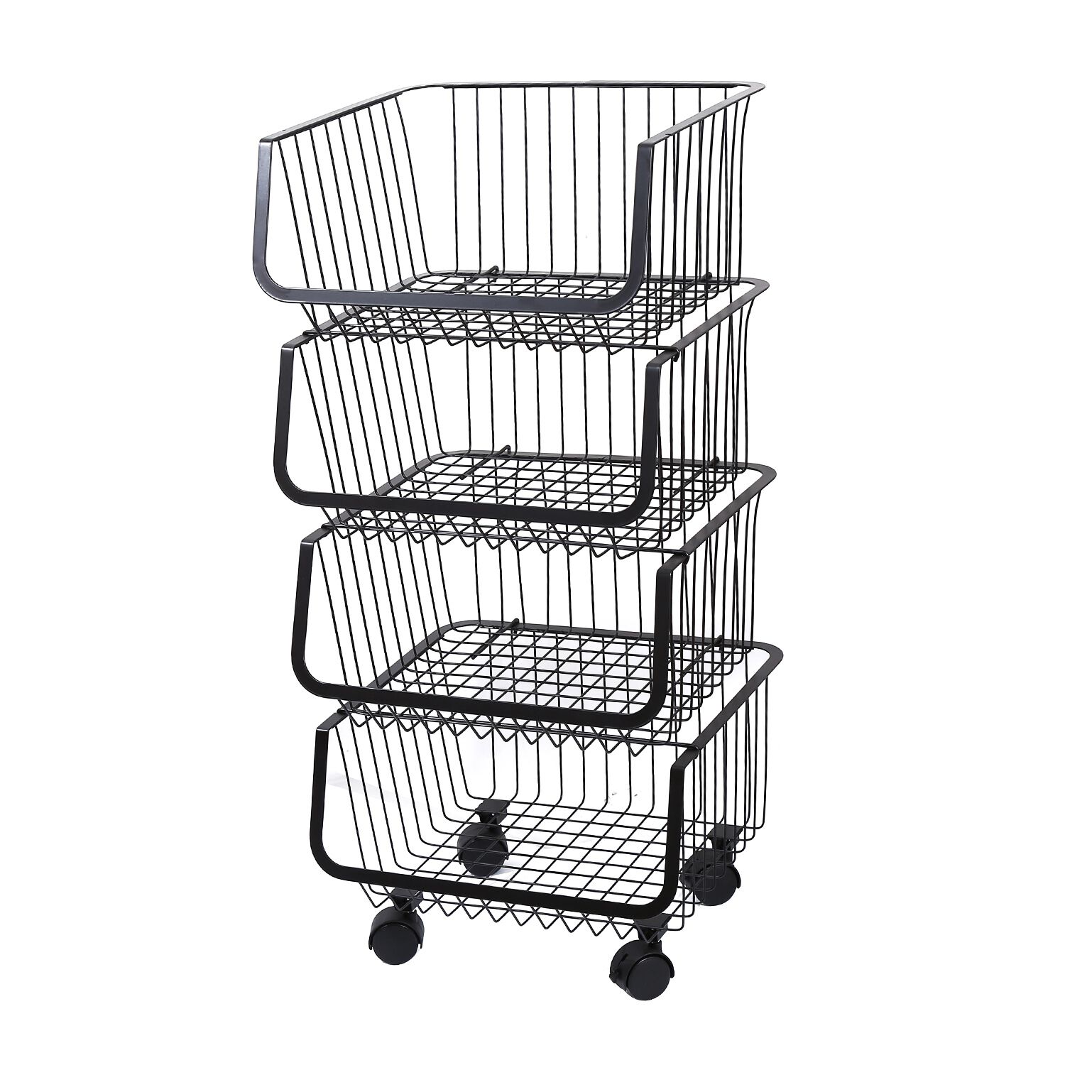 Organizador Multiusos Con Ruedas De 4 Canastos Negro image number 0.0