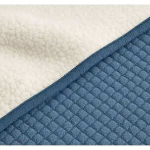 Manta Con Chiporro Sherpa Arredo Reversible Color Azul Acero