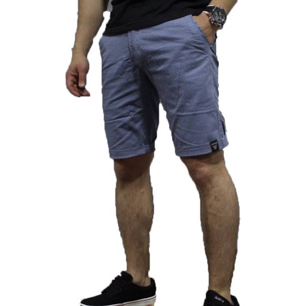 Bermuda Elasticada Slim Fit Celeste Con Dise&ntilde;o image number 0.0