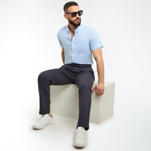 Camisa Slim Fit Manga Corta Hombre Az Black