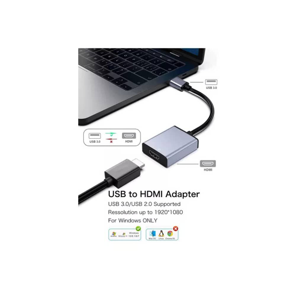 Adaptador Usb 3.0 A Hdmi 1080p Fhd Convertidor Usb A Hdmi image number 3.0