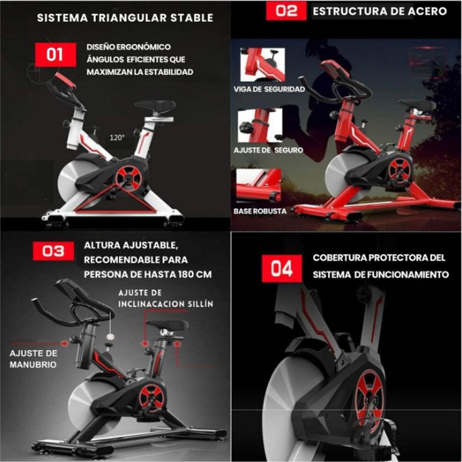 Bicicleta Spinning Est&aacute;tica Con Monitor Yepsport image number 5.0