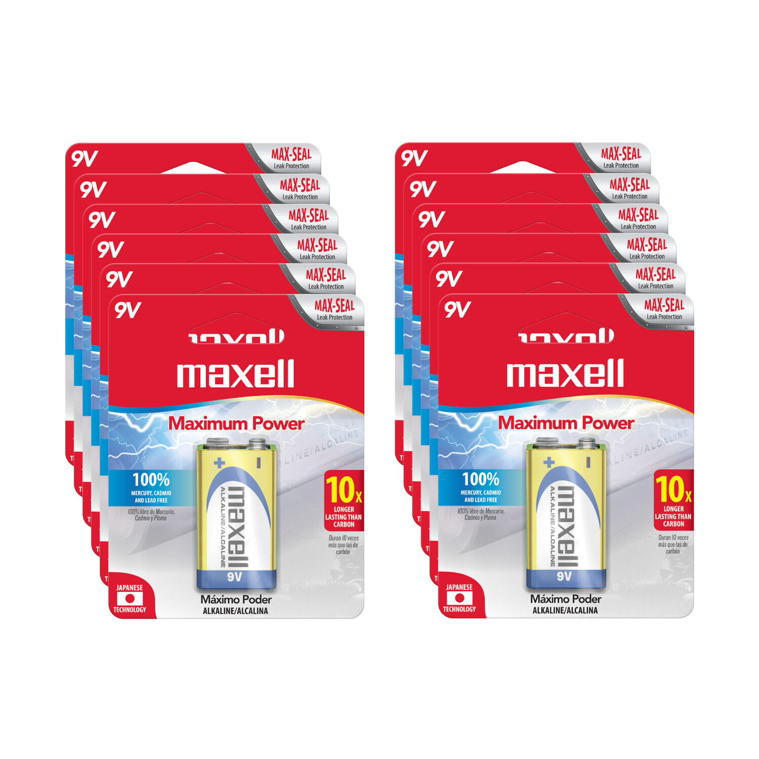 Pack 12 Pilas 9 Voltios Maxell image number 0.0