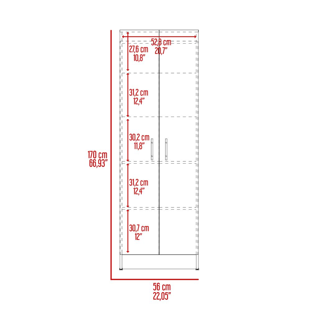 Mueble Despensa Multiusos 170x56x30,2 Cm Blanco image number 8.0