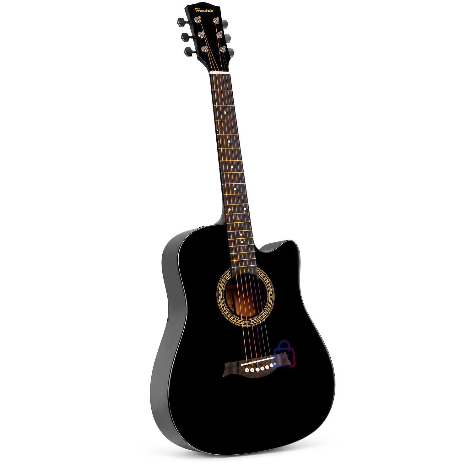 Guitarra Ac&uacute;stica 39 Pulgadas Negra Con Funda Y Cuerdas - Ps image number 3.0