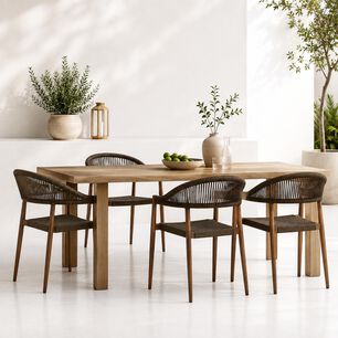 Pack De 4 Sillas De Terraza Douce - Aluminio Y Rattan