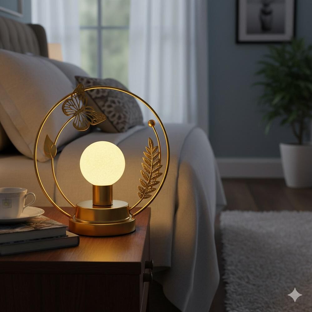 L&aacute;mpara Decorativa Mariposa Led Dorada Recargable image number 2.0