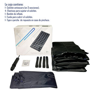 Colchon Antiescaras Flotacion Seca 3 Secciones Con Funda